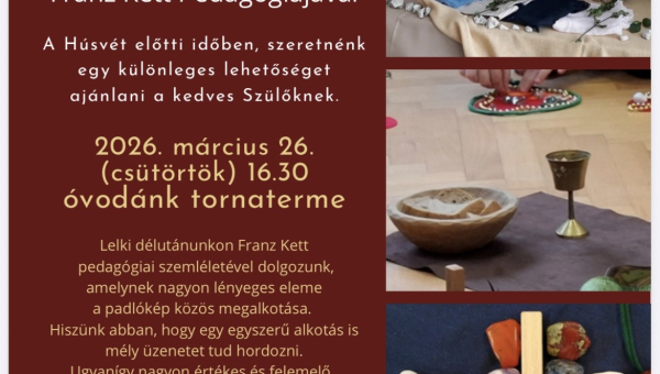 Szülői lelki délutánra várjuk a kedves Szülőket 2026. március 26-án